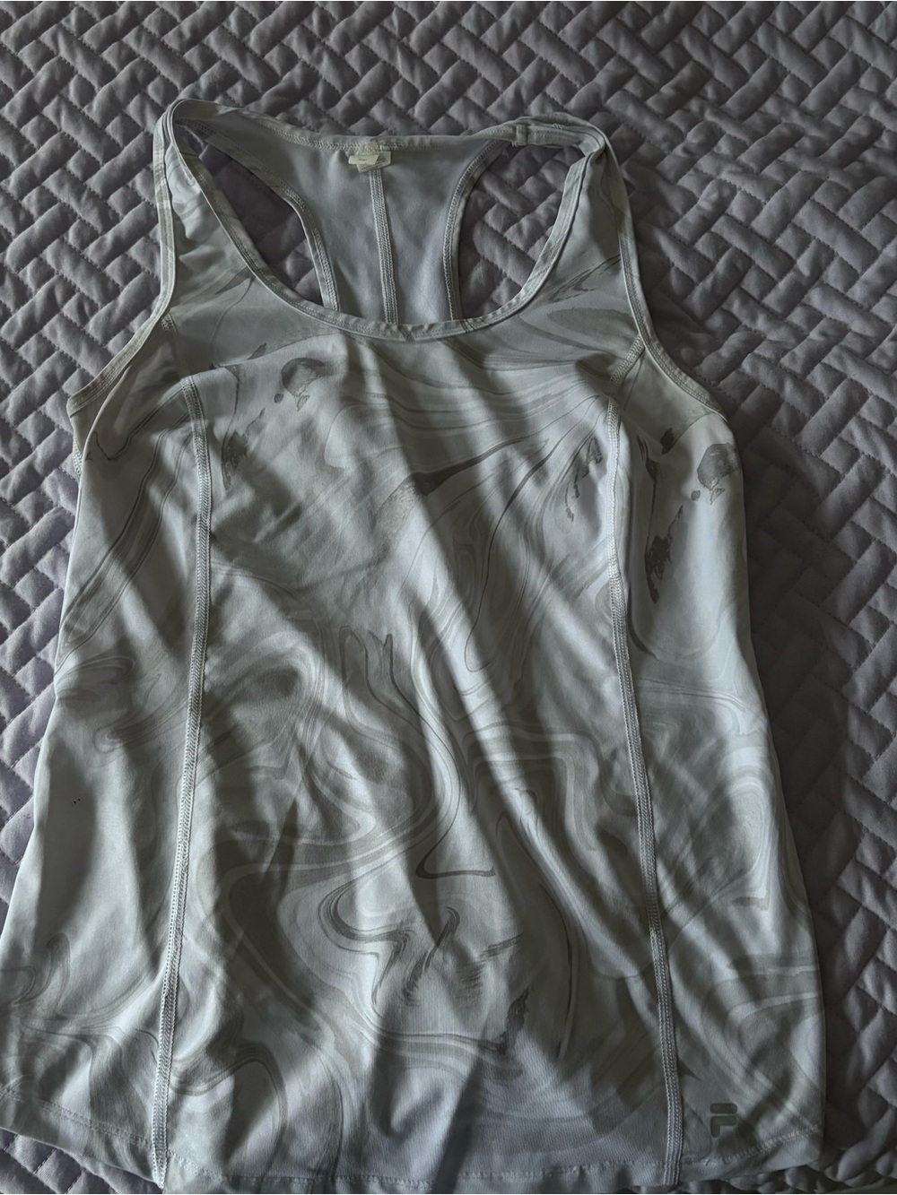 Fila Women's Gray Marble Racerback Performance Tank